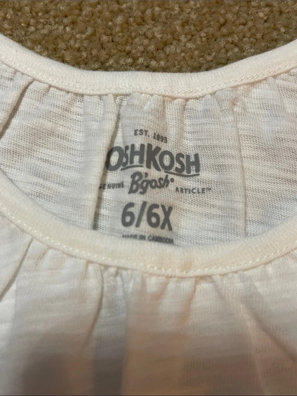 OshKosh B'gosh White Eyelet Sleeve Short Sleeve Tee